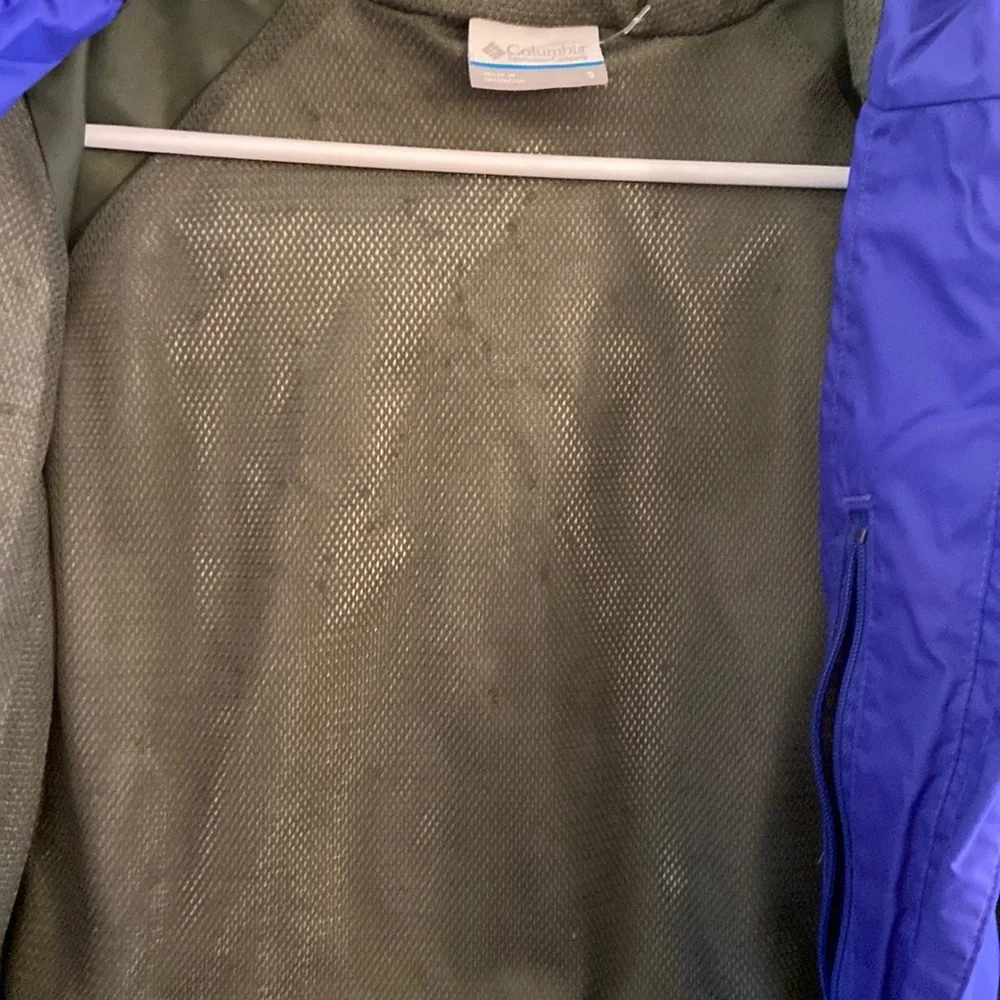 Columbia Omni Tech RainJacket Womens Sm Blue Waterproof Lightweight Hood Outdoor - Picture 7 of 17